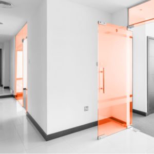 Безрамная стеклянная противопожарная перегородка / серия FRM5212